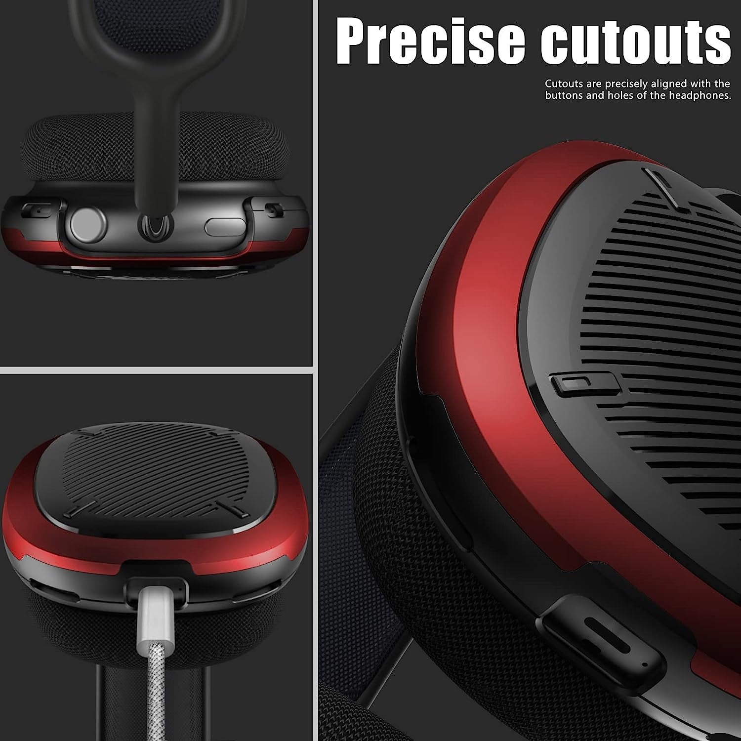 Case Cover for Airpods Max Headphones, TPU Anti-Scratch Ear Cups Cover for Airpods Max, Hard Rugged Shockproof Accessories Protective Cover for Apple Airpods Max (Red)  PonKet   