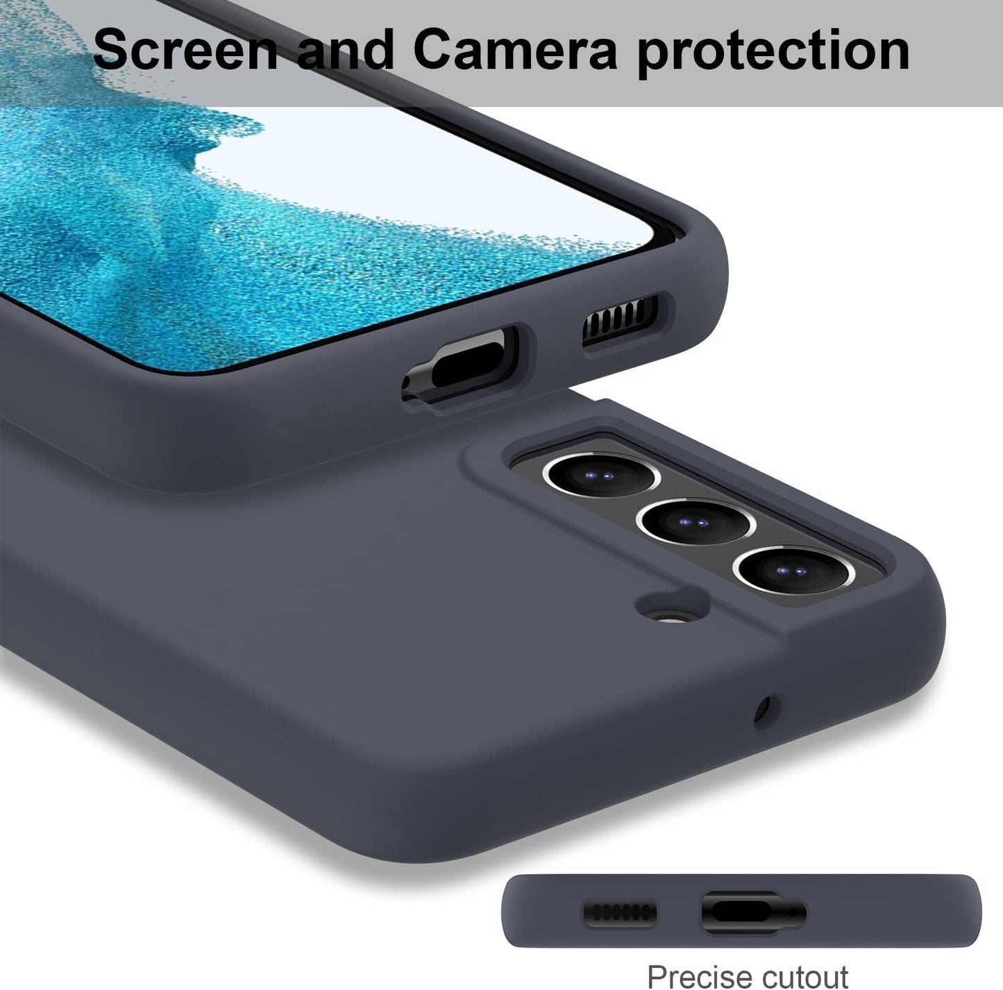 DEENAKIN for Samsung Galaxy S22 plus Case Silicone,Silky Smooth Flexible Gel Rubber Bumper Cover with Soft Microfiber Lining Slim Fit Protective Phone Case for Samsung Galaxy S22 plus Dark Grey  DEENAKIN   