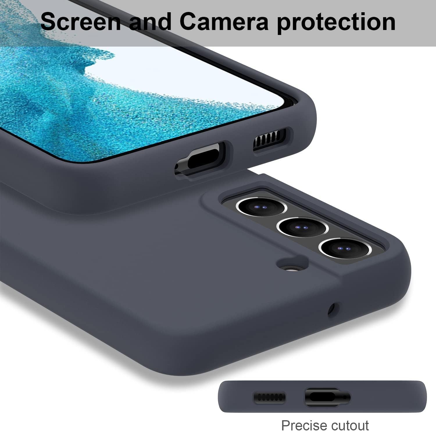 DEENAKIN for Samsung Galaxy S22 plus Case Silicone,Silky Smooth Flexible Gel Rubber Bumper Cover with Soft Microfiber Lining Slim Fit Protective Phone Case for Samsung Galaxy S22 plus Dark Grey  DEENAKIN   