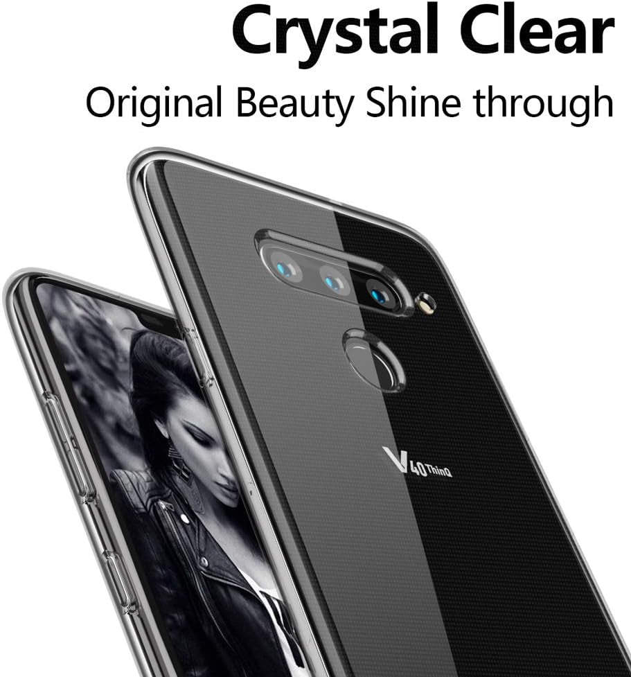 EGALO Clear Case for LG V40,LG V40 Thinq Case Clear,Slim Thin Silicone Soft Skin Flexible TPU Gel Lightweight Shock Absorption Anti-Scratch Protective Cases Cover for LG V40 Thinq,Crystal Clear  EGALO   