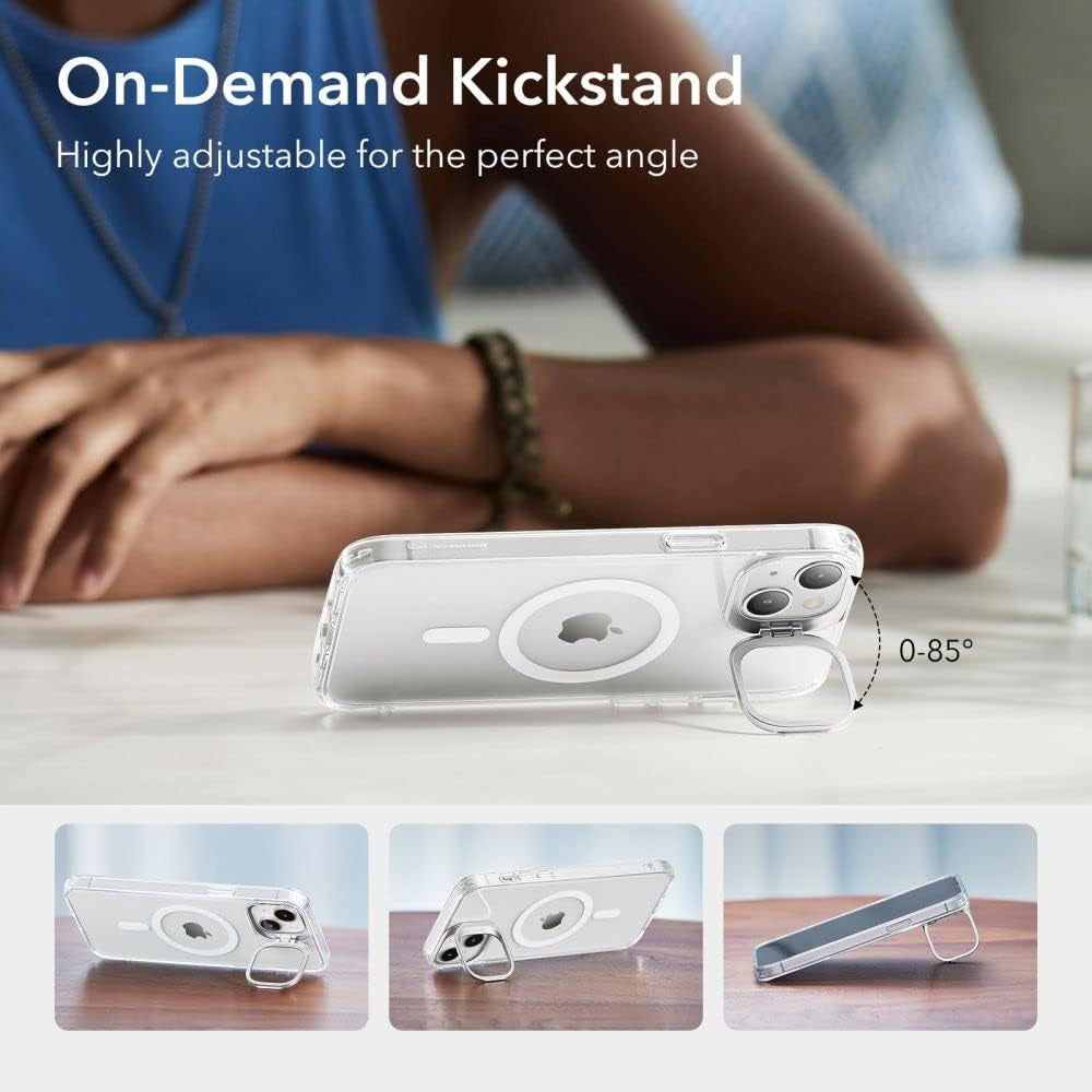 ESR Classic Stand Case with Halolock, Compatible with Iphone 14 Plus, Magsafe Compatible Case with Stand, Military Grade Protection, Built-In Camera Ring Stand, Scratch Resistant Back, Clear  ESR   