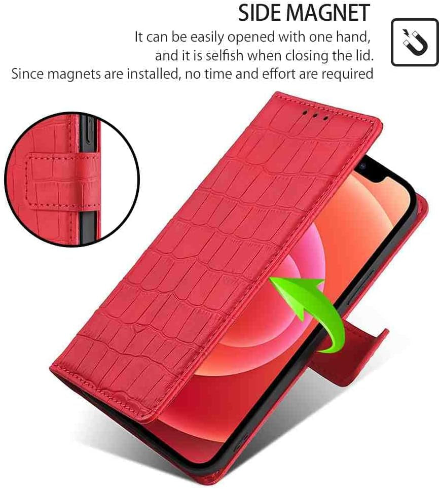 Mojiery Phone Cover Wallet Folio Case for LG V30, Premium PU Leather Slim Fit Cover for LG V30, 3 Card Slots, Good Design, Red  MojieRy   