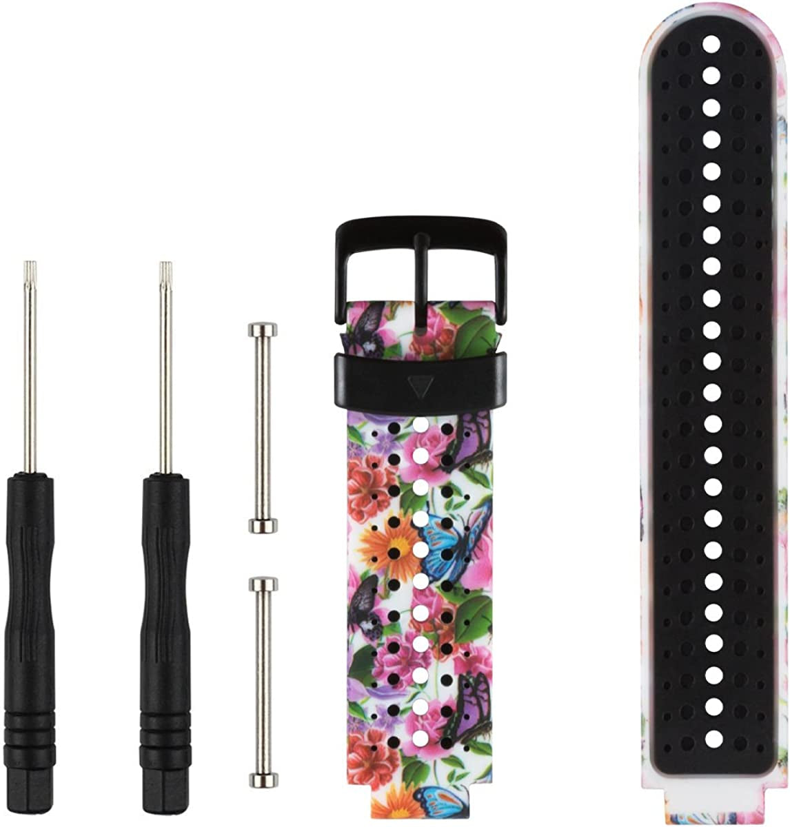 Replacement Smart Wrist Watch Accessory Band Strap for Garmin Forerunner 220/230/235/620/630/735Xt/235Lite, One Size  OLIVE INC. Butterfly  