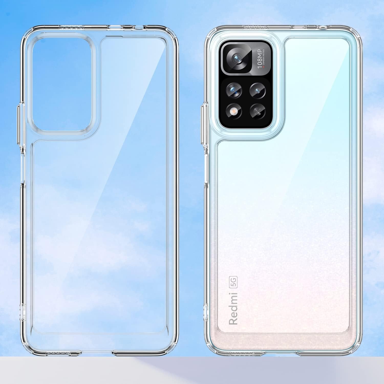 DFTCVBN Phone Case for Poco X4 NFC 5G Case, Mi 11I (India)/11I Hypercharge Case with Screen Protector, Soft Bumper with Clear Crystal PC Hard Back Shockproof Cover for Xiaomi Mi Poco X4 NFC 5G Clear  DFTCVBN   