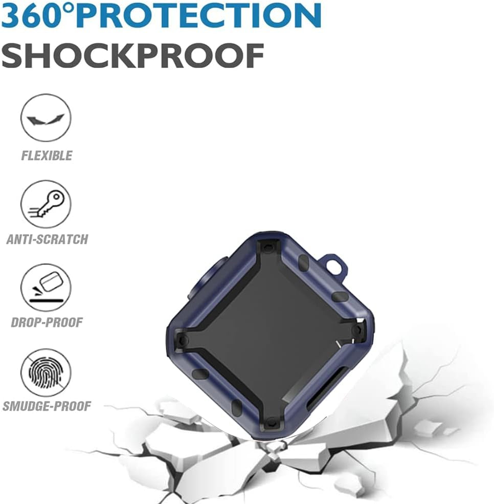 For Beats Fit Pro 2021 Case Cover with Lock, Protective Case for Men Military Hard Rugged Shockproof Cover with Keychain and Lanyard (Blue)  Yuefei Huang   