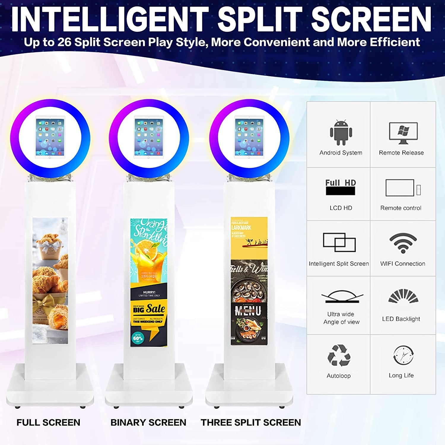 RXFSP Portable Photo Booth for 12.9" Ipad LCD Screen Selfie Machine Portable Metal Shell Adjustable Stand Photobooth Machine with RGB LED Ring Light for Wedding Halloween Christmas  RXFSP   