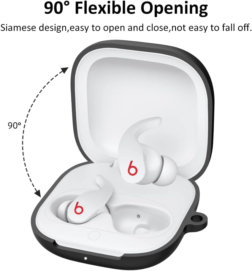 LEWOTE Silicone Case Cover Compatible for Beats Fit Pro [Support Wireless Charging] (Black)  LEWOTE   