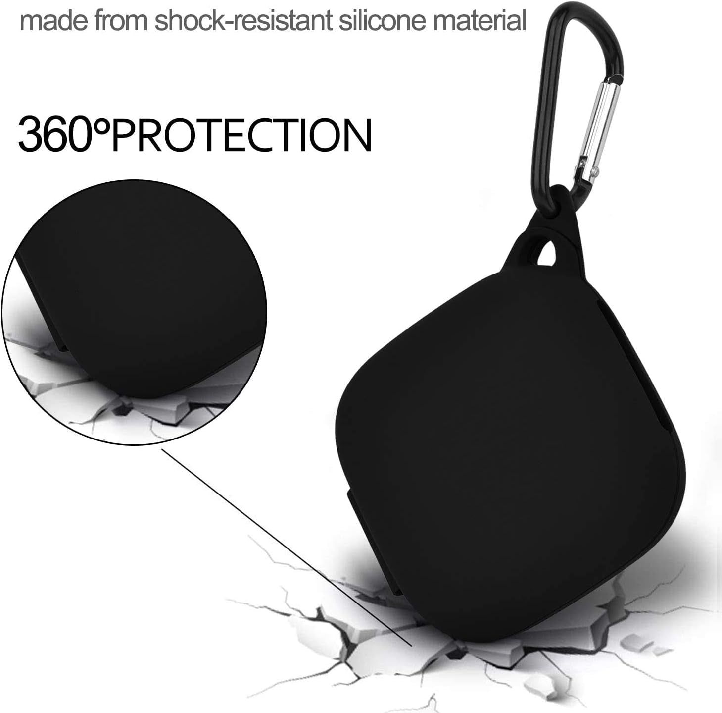 TOROTOP Case Compatible for Powerbeats Pro Case Cover,Anti-Lost & Shockproof Easy Carrying Silicone Case Accessories with Keychain and Soft Portable Storage Travel Carrying Case (Black)  TOROTOP   