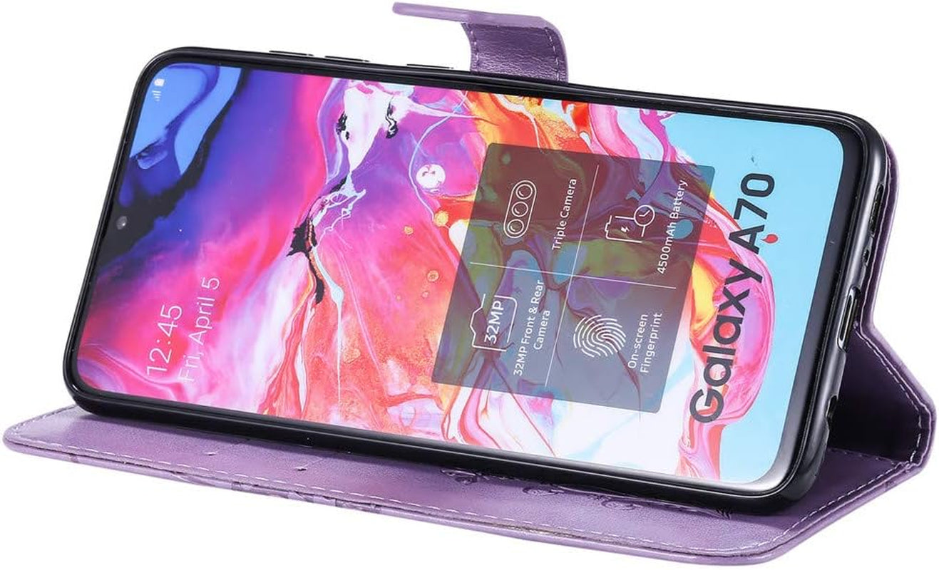 ISADENSER LG V40 Thinq Flip Case LG V40 Thinq Wallet Case LG V40 Case Butterfly [Business Embossing] [Kickstand Flip] [Card Slot] [Magnetic Clasp] Flip Phone Case for LG V40 Purple Butterfly KT  LEMAXELERS   