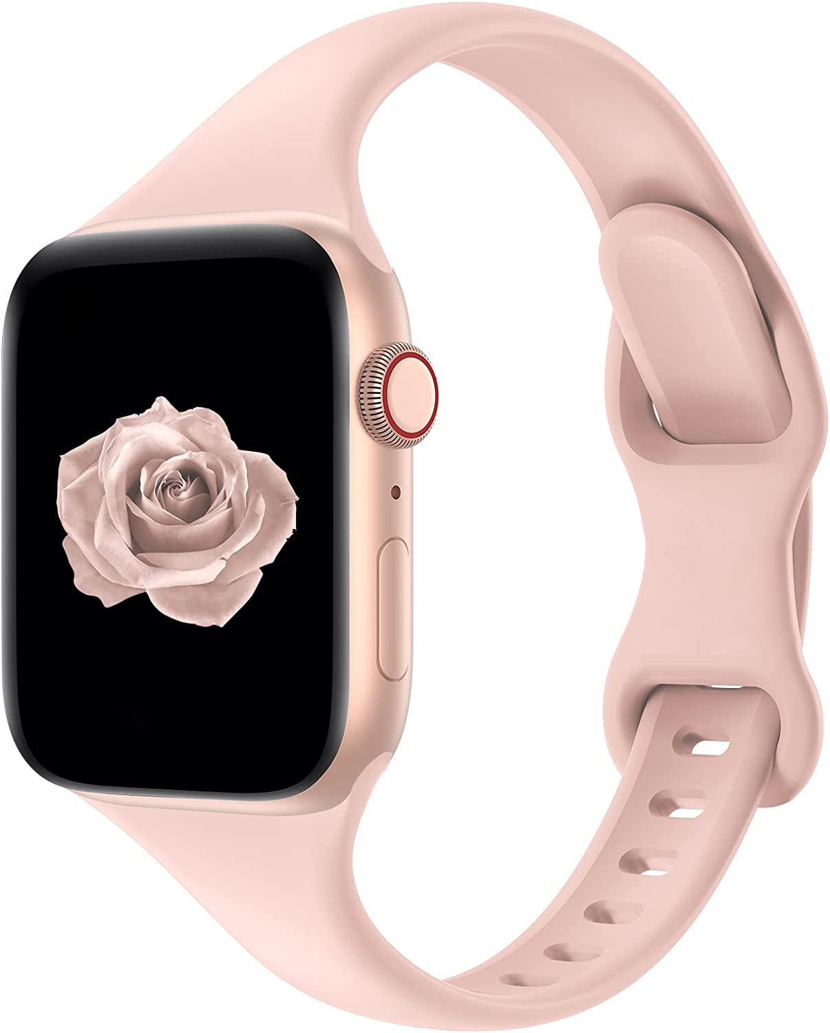 Acrbiutu Bands Compatible with Apple Watch 38Mm 40Mm 41Mm 42Mm 44Mm 45Mm 49Mm, Slim Thin Narrow Replacement Silicone Sport Strap Wristbands for Iwatch Series Ultra 8/7/6/5/4/3/2/1 SE Women Men  Acrbiutu A,Light Tan 38/40/41mm 