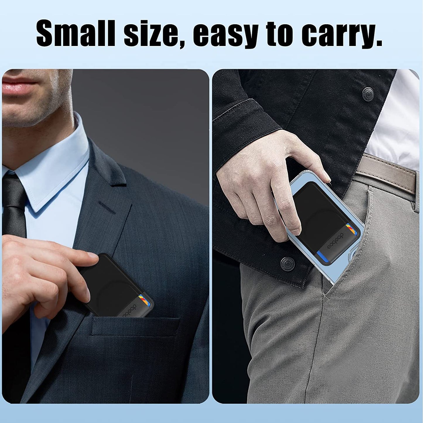 Doeboe for Magsafe Wallet Iphone 14 13 Pro Max, Magnetic Phone Wallet for Iphone 13/Mini/Pro, Stretch Fabric Phone Card Holder for Back of Phone for Iphone 12/Mini/Pro/Pro Max, up to 5 Cards(Blue)  doeboe us   