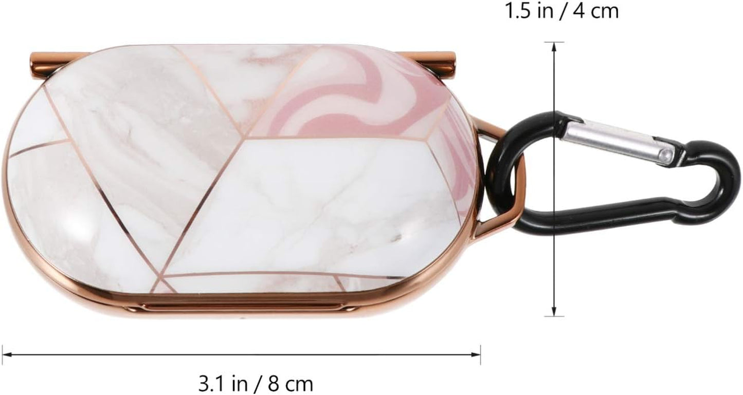 Ibasenice Compatible for Samsung Galaxy Buds Case Cover- Marbling Protective Skin with Carabiner Keychain Compatible for Samsung Galaxy Buds  ibasenice   