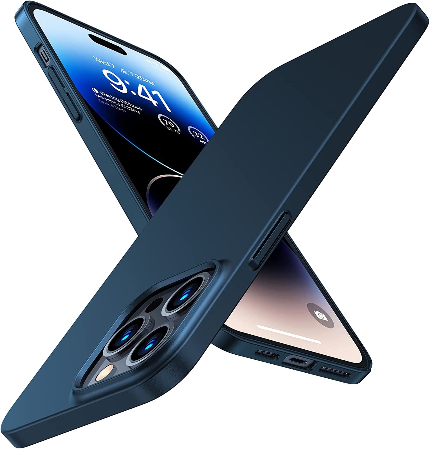 TORRAS Originfit for Iphone 14 Pro Case Slim Fit, Super Thin Lightweight Hard PC Cover ONLY Compatible with Iphone 14 Pro Phone Case-6.1 Inch, Silver  TORRAS 3-Prussian Blue Iphone 14 Pro, 6.1'' 