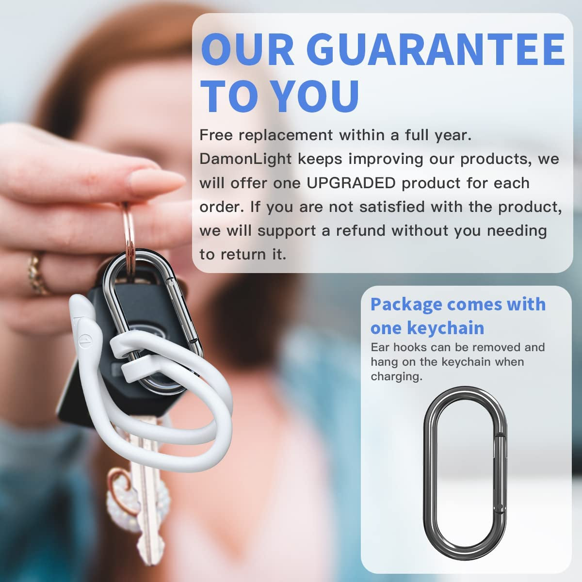 [2 Pairs] Damonlight Ear Hooks for Airpods Pro 2 & 1, Airpods 3 & 2 & 1, Airpod Ear Hook, Anti-Slip Comfortable Fit, Ergonomic Design, Airpods Accessories (Medium, White)  DamonLight   