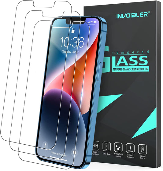 Invoibler 3 Pack Screen Protector Compatible with Iphone 14/13/13 Pro 6.1", Iphone 14/13/13 Pro Screen Protector Tempered Glass, [HD Clear] [Anti-Scratch] [Case Friendly] [Bubble Free]  Invoibler   