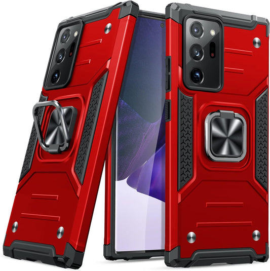 JAME for Samsung Galaxy Note 20 Ultra Case, Military-Grade Drop Protective Phone Case Cover for Note 20 Ultra, with Metal Ring Holder Kickstand for Galaxy Note 20 Ultra Case, Red  JAME   