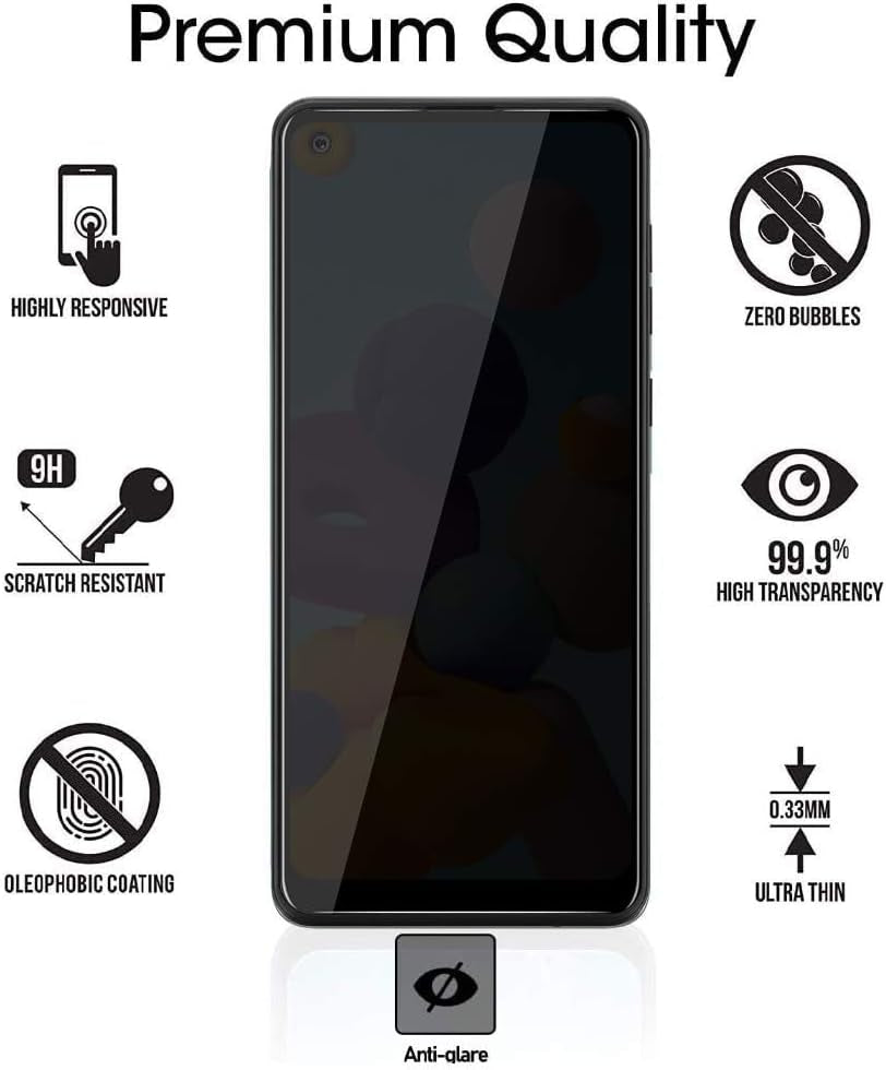 [2 Pack] for Samsung Galaxy A21/A21S Privacy Screen Protector, [Full Coverage] anti Spy HD Clarity 9H Tempered Glass Screen Protector, Scratch Resistant, Bubble Free, Easy Insall, Case Friendly (6.5 Inch)  A Pink Shop   