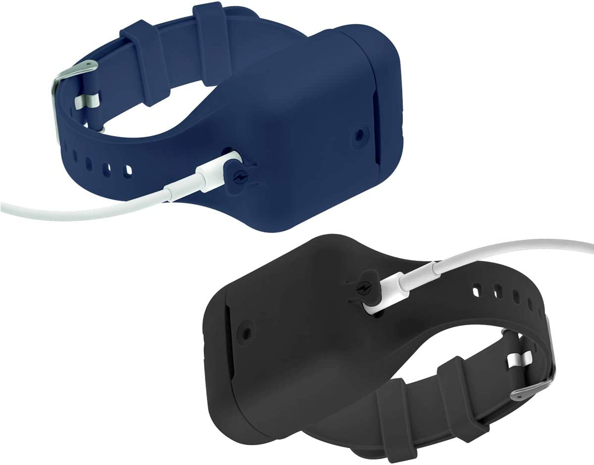 Wrist Band Accessories for Airpods/Airpods 2 Case Sport Strap Cover Full Protective Silicone Skin Compatible with Apple Airpods 1St and 2Nd Wireless Charging Case (Black+Blue)  BabyValley   