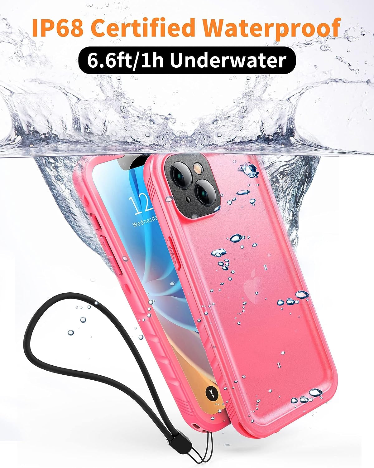 Cozycase Compatible with Iphone 14 plus Waterproof Case - Full Body Shockproof Dustproof Dropproof Built in Screen Protector Rugged Waterproof Case for Iphone 14 plus 6.7 Inch Pink  Cozycase   