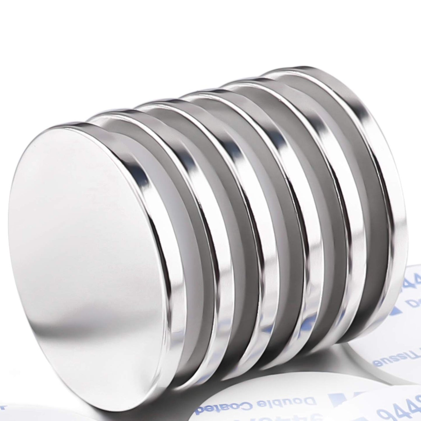 LOVIMAG Super Strong Neodymium Disc Magnets, Powerful Rare Earth Magnets with Double-Sided Adhesive for Fridge, DIY, Building, Scientific, Craft, and Office Magnets - 1.26 Inch X 1/8 Inch, Pack of 12  DIYMAG 32x3-Silver-6p  