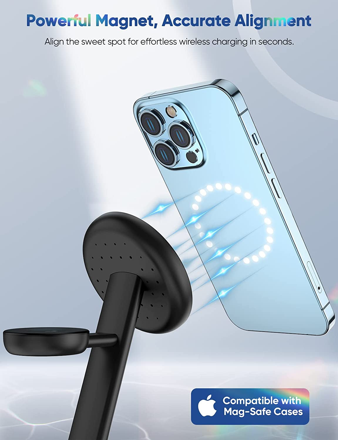 Magnetic Wireless Charging Station for Apple Series, 3-In-1 Standard 15W Fast Mag-Safe Charger Stand with QC3.0 Adapter, for Iphone 14,13,12 Pro Max/Pro/Mini/Plus, Iwatch Ultra/8/7/6/5/4/3/2, Airpods…  Pilita DongGuanShi WeizhiChuang Technology Co, Ltd   