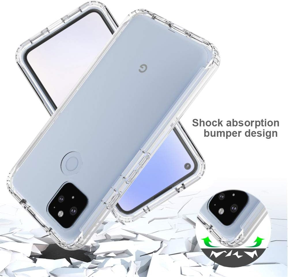 Google Pixel 4A 5G Case [For 5G Version ONLY], Onyxii Full-Body Rugged Ultra Transparency Hybrid Protective Case with Built-In Screen Protector for Google Pixel 4A 5G (Red/Green)  Onyxii Case   