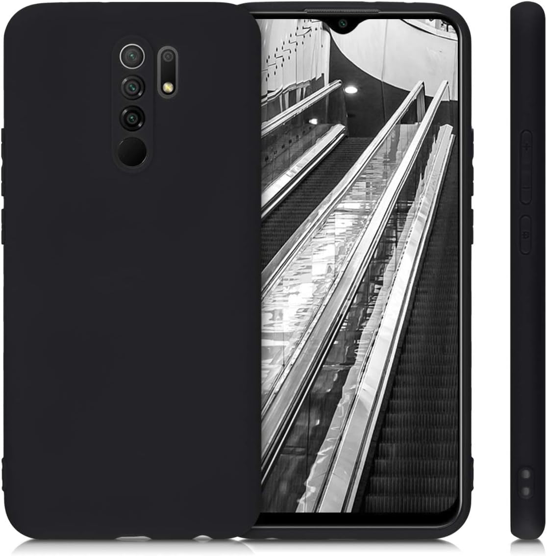 Kwmobile Case Compatible with Xiaomi Redmi 9 Case - Protective Slim TPU Phone Cover - Soft Matte Finish - Black Matte  KW-Commerce   
