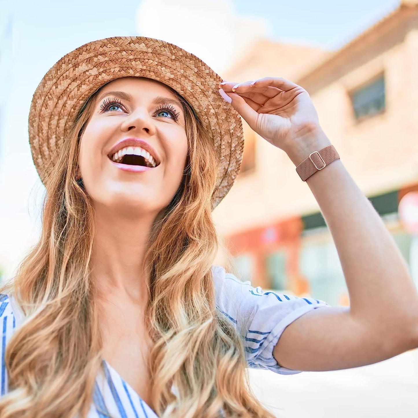 Witzon Compatible with Fitbit Versa 2 Bands for Women Men, Soft Breathable Versa 2 Solo Loop Sport Strap, Versa Lite Versa SE Replacement Accessories Adjustable Braided Nylon Versa 2 Band, Deep Pink  Witzon   