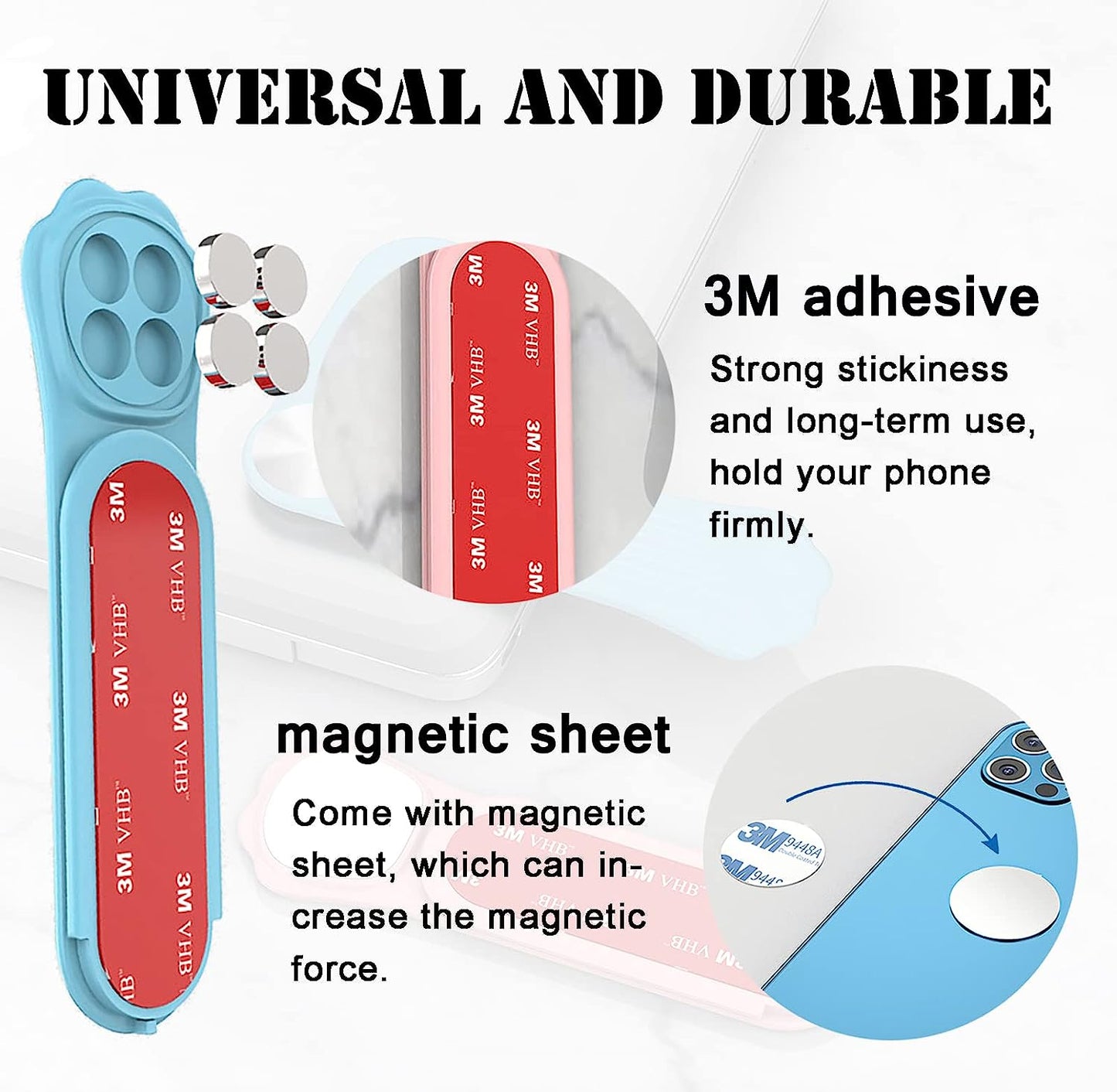 Monring Kitty Paw Laptop Phone Holder,Slim Magnetic Adjustable Cell Phone Stand,Universal Laptop Phone Mount for Monitor Top/Side, Black, 4.7X1.3X0.2 Inch  Monring   