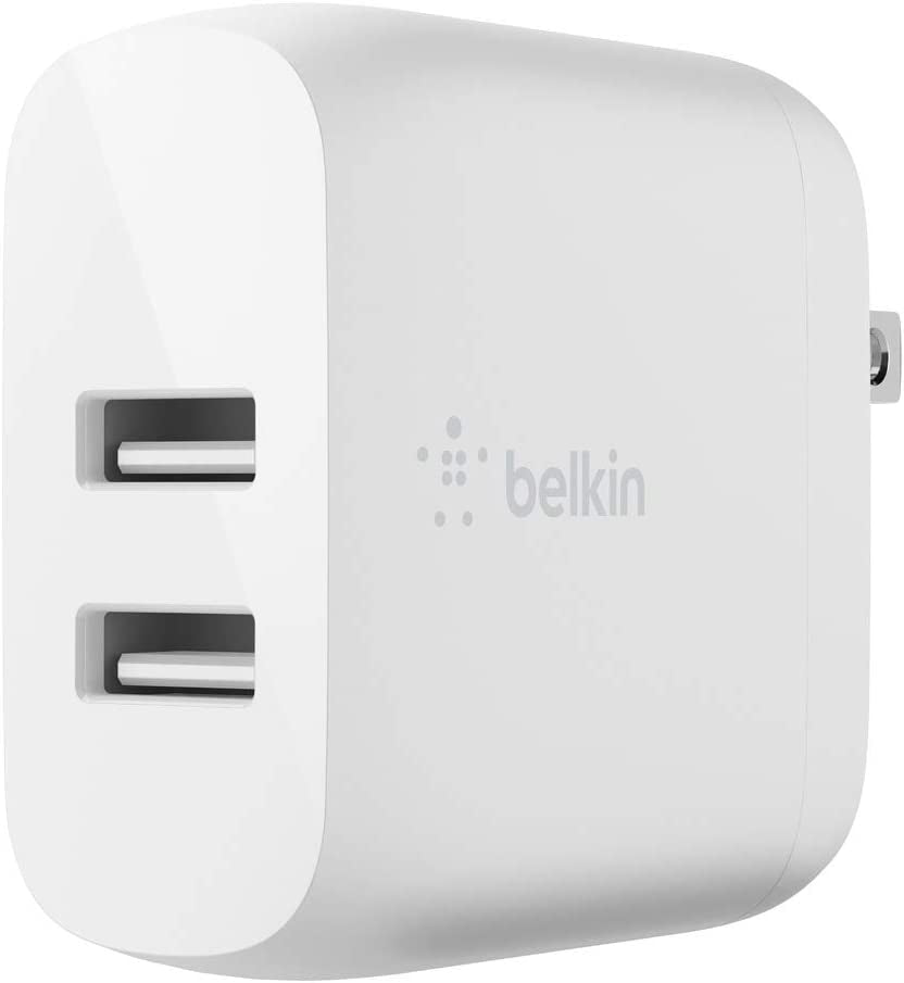 Belkin 24W Dual Port USB Wall Charger - Iphone Fast Charging - USB Charging Block for Power Bank, Iphone 14, Iphone13, Iphone 12, Iphone 11, Ipad Pro, Samsung & More, Iphone Cable Not Included  Belkin   