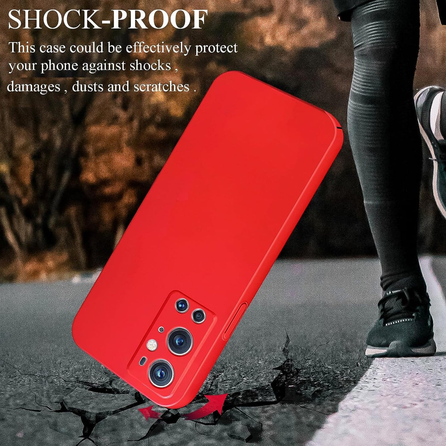 Yarxiawin for Oneplus 9 Pro Case Shockproof Pink, Oneplus 9 Pro Phone Case Thin Hard PC Protective Case Anti-Fingerprint Cover with Ultimate Delicate Touch Feeling (Red)  Yarxiawin   
