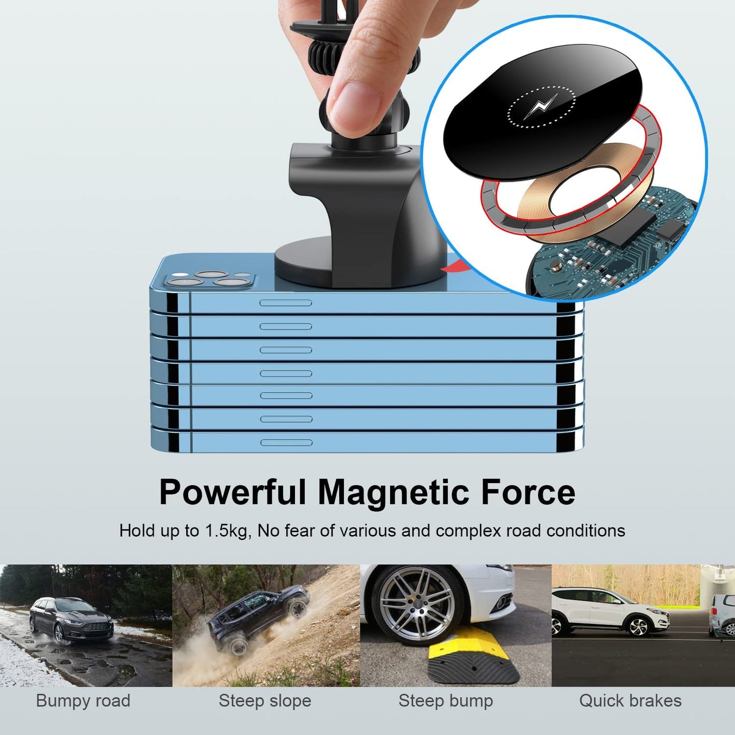 For Magsafe Car Mount Charger Iphone and Airpods Magnetic Wireless Car Charger,Car Phone Holder Mount Wireless Charging for Iphone 14 13 12 Pro plus Max Mini,Airpods 2Nd 3Rd  Shenzhen anxinwei Electronics Technolgoy Co., Ltd   