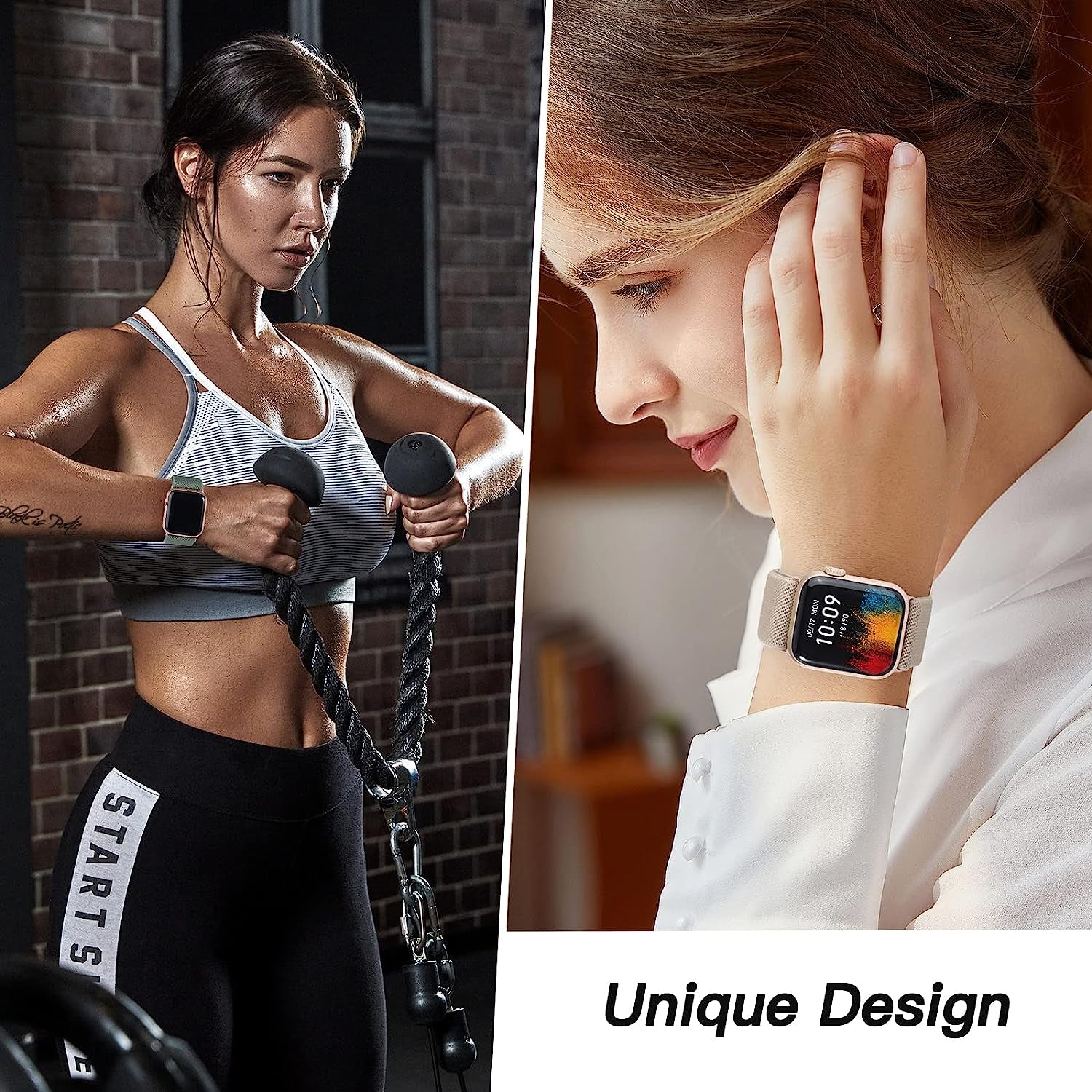 Ifuntec 6 Pack Stretchy Nylon Bands-Metal Connector-Compatible with Apple Watch Band 38Mm 40Mm 41Mm 42Mm 44Mm 45Mm 49Mm Women Men, Elastic Braided Strap for Iwatch Series Ultra 8/7/6/SE/5/4/3/2/1  iFuntec   