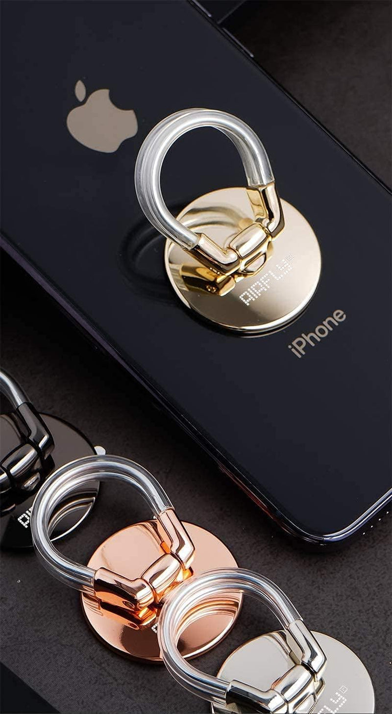 Airfly Phone Finger Ring Holder, 4 in 1, Universal Metal Phone Ring, Table Stand Kickstand, Car Vent Mount, Finger Grip Compatible All Smartphones, Black  AirFly SF   