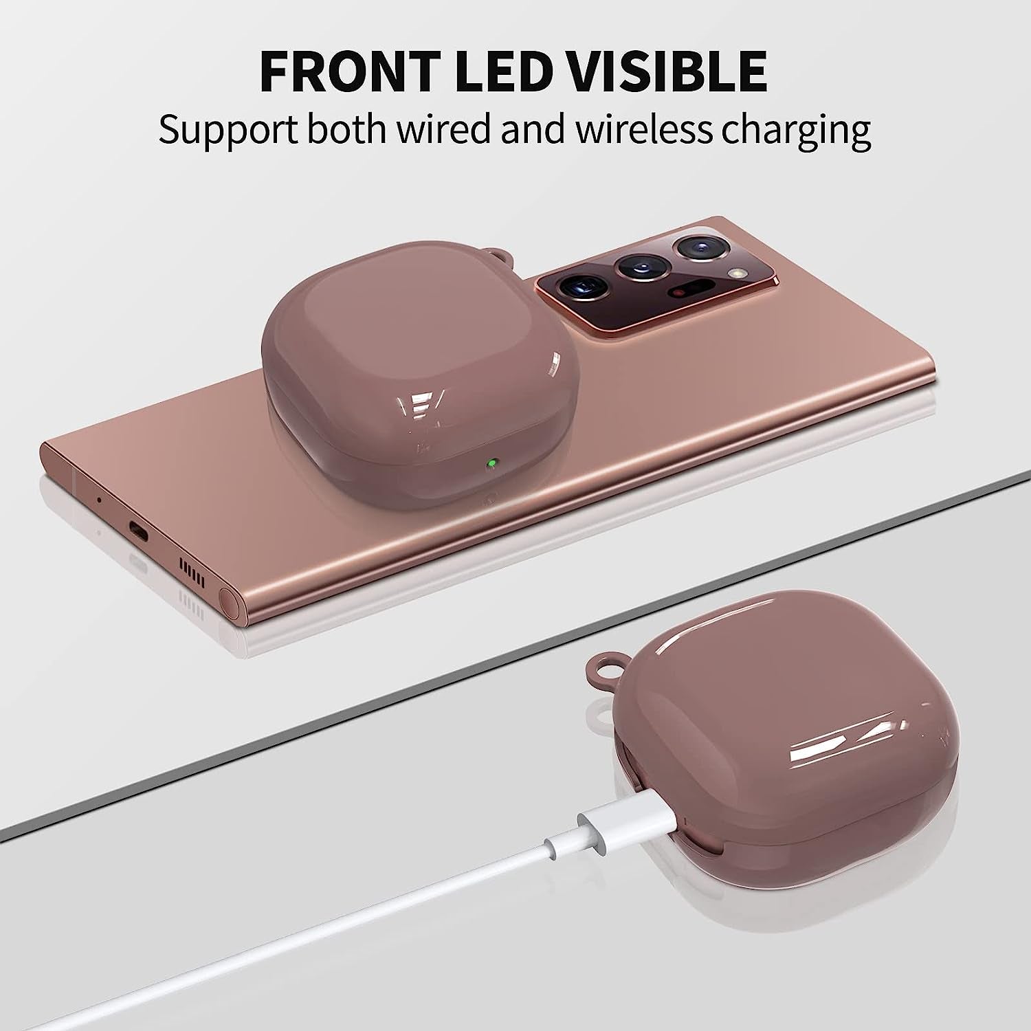 Filoto Case Cover for Samsung Galaxy Buds 2 Pro/Galaxy Buds Pro/Galaxy Buds 2/ Galaxy Buds Live Case, Hard Protective Earbuds Case for Men Women Shockproof Skin Cover with Keychain (Rose Gold)  Kerle   