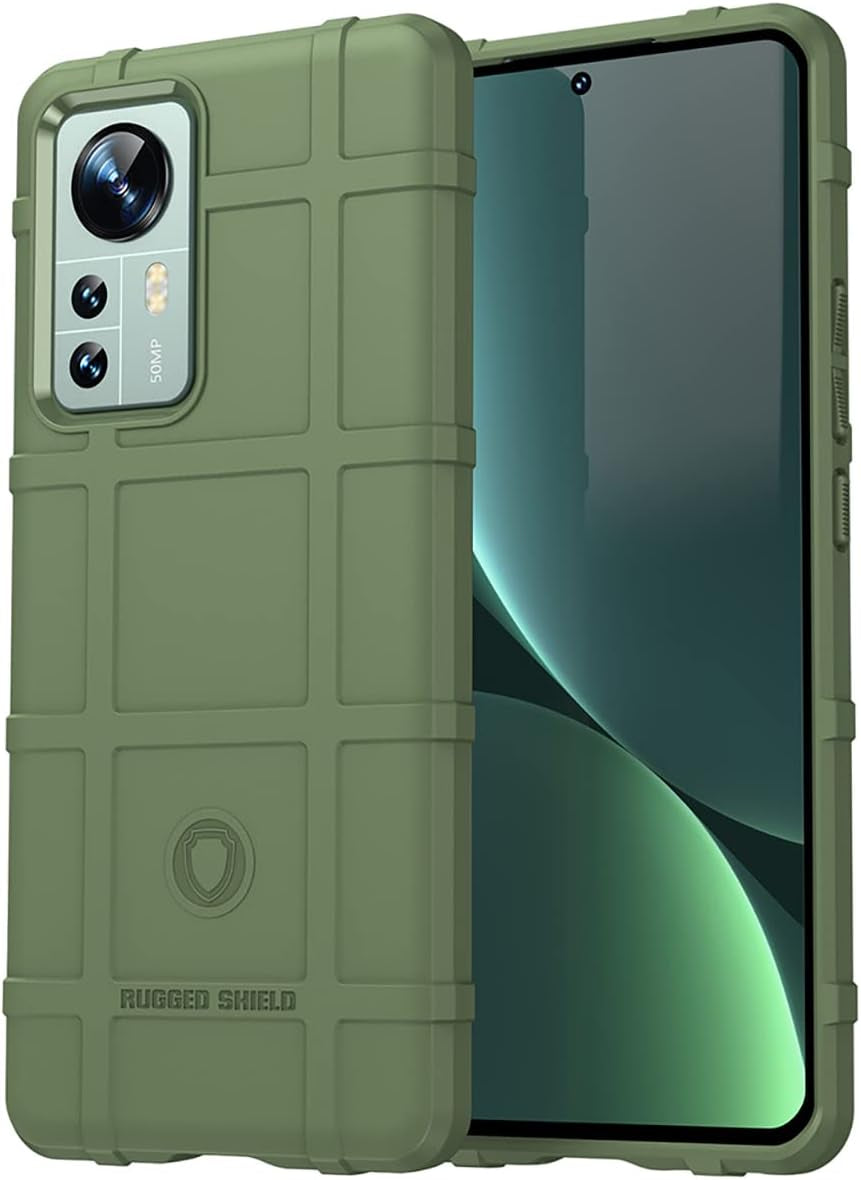Monwutong Slim Fit Phone Case for Xiaomi 12 Pro, Rugged Shield Case with Military Grade Shockproof,Drop-Tested and Camera Lens Protection Cover for Xiaomi 12 Pro, HD Blue  Monwutong Green  