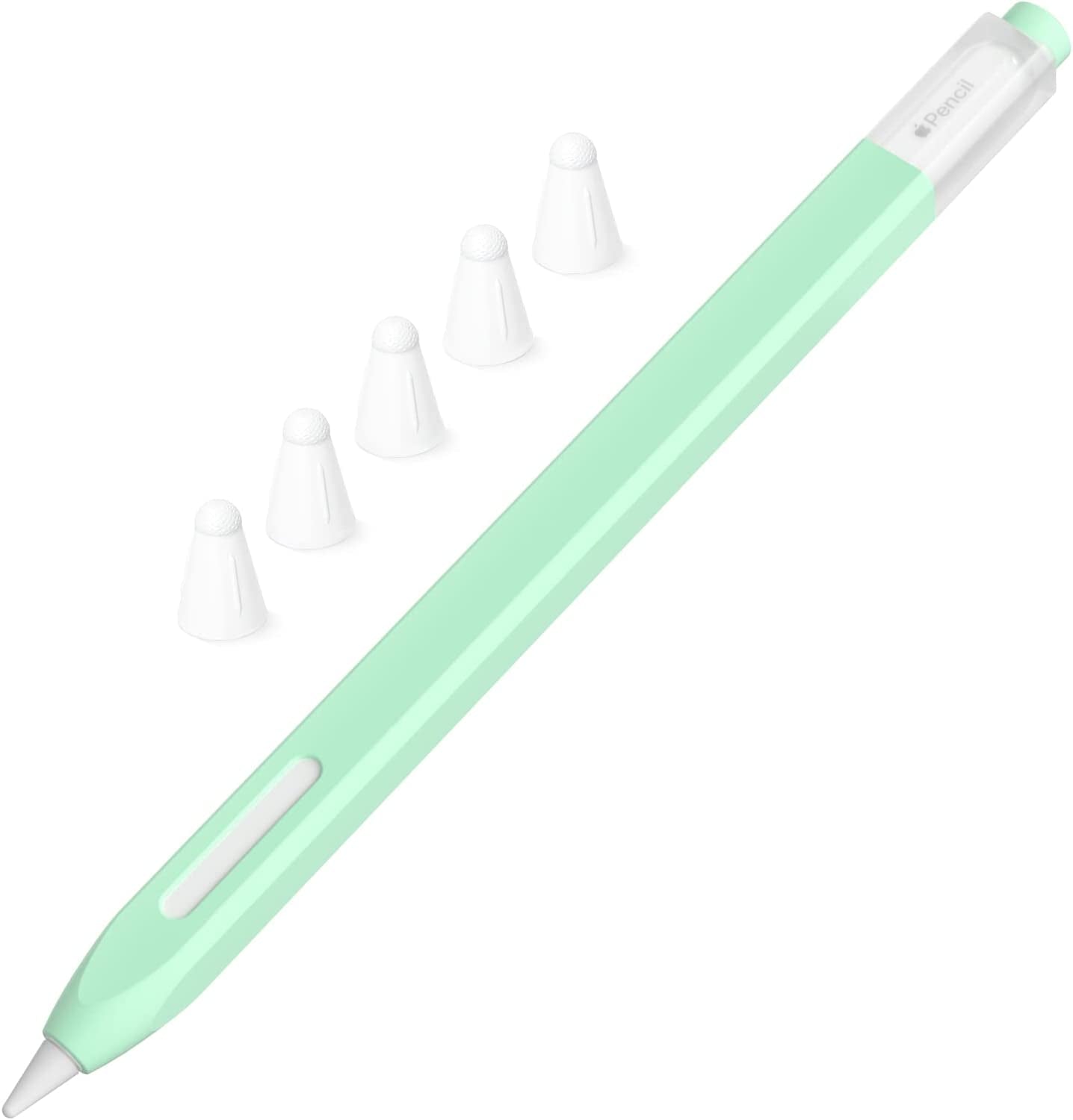 JOOSKO Classic Silicone Pencil Case Compatible with Apple Pencil 2Nd Generation Case Cover Sleeve,[With 5 Cloth Fiber Silicone Tip Cover],Non-Slip,Support Magnetic Wireless Charging (Pink)  JOOSKO Mint  