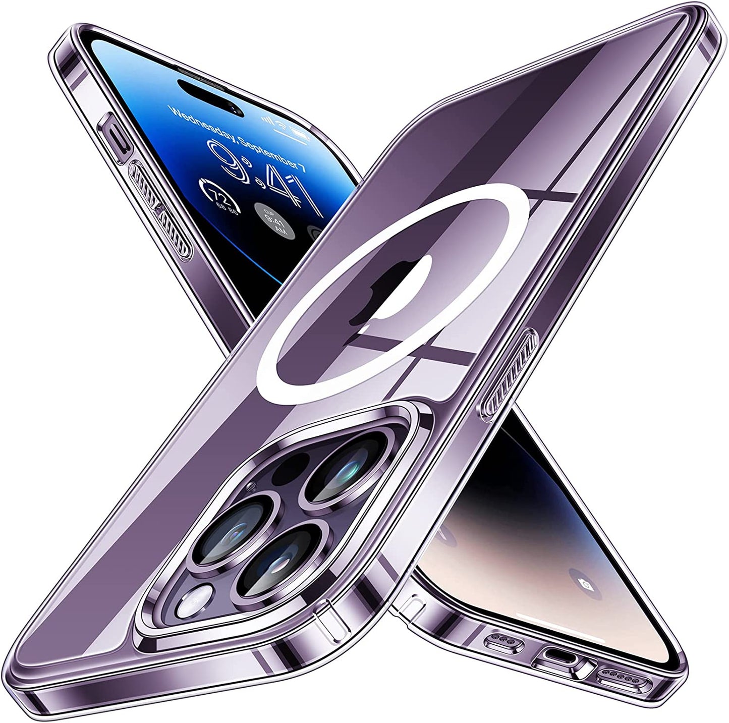 Simtect Ultra Clear Designed for Iphone 14 Pro Max Case, [Non-Yellowing] [10 FT Military Drop Protection] Slim Fit yet Protective Shockproof Bumper with Airbag Phone Case Cover 6.7 Inch- Crystal Clear  Simtect B-Magnetic Clear Iphone 14 Pro Max 