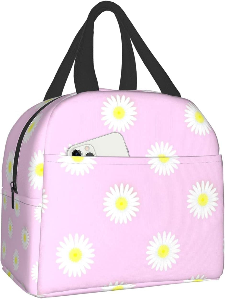 Fashion Blue and White Patchwork Lunch Box Insulated Cooler Lunch Tote Bag Travel Picnic Durable Shopping Reusable Waterproof Bags for Women  carati   