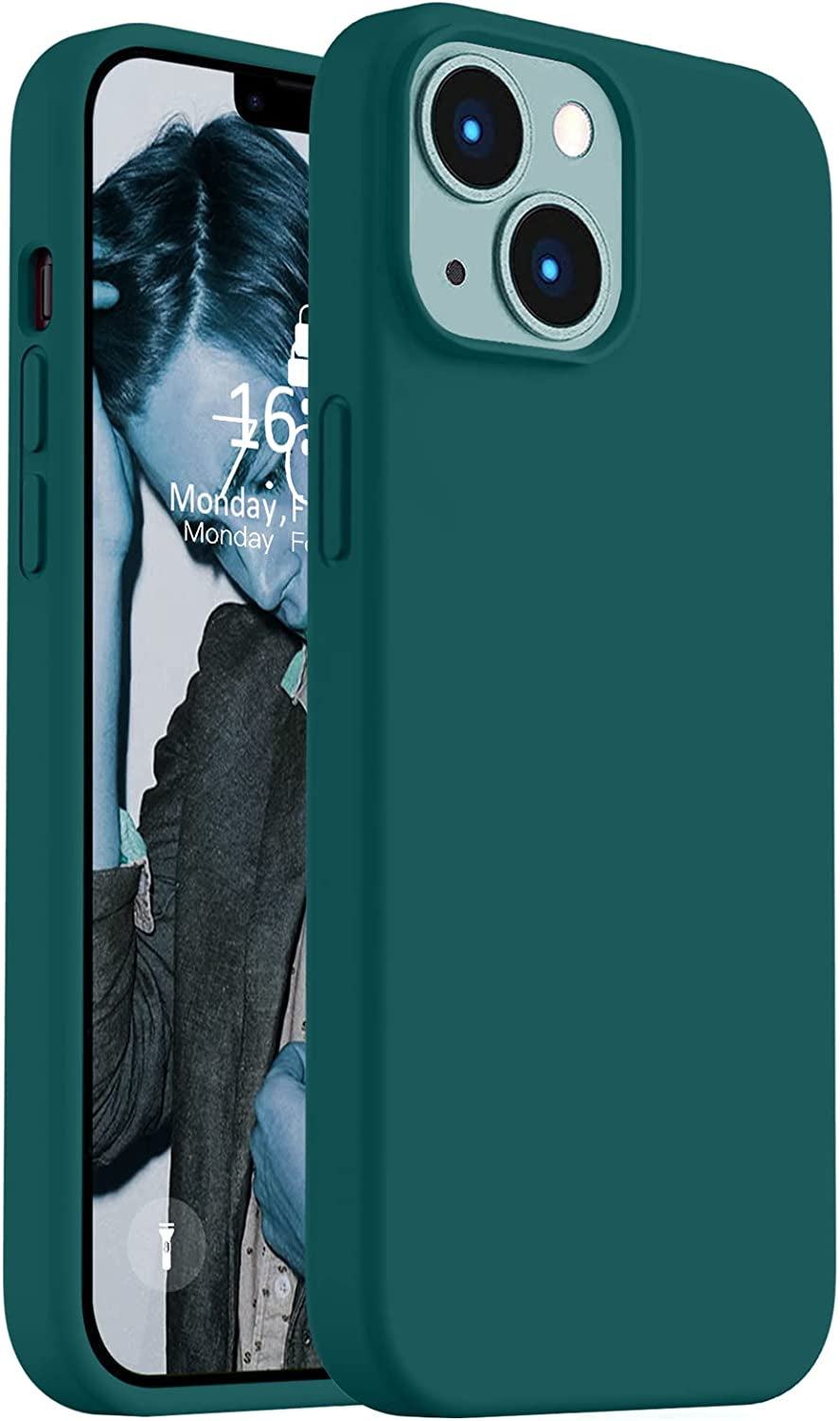 Vooii Compatible with Iphone 14 Case,[Premium Liquid Silicone Full Body Protective] [Soft Microfiber Lining] Anti-Scratch Shockproof Protective Case for Iphone 14 - Deep Purple  Vooii Teal  