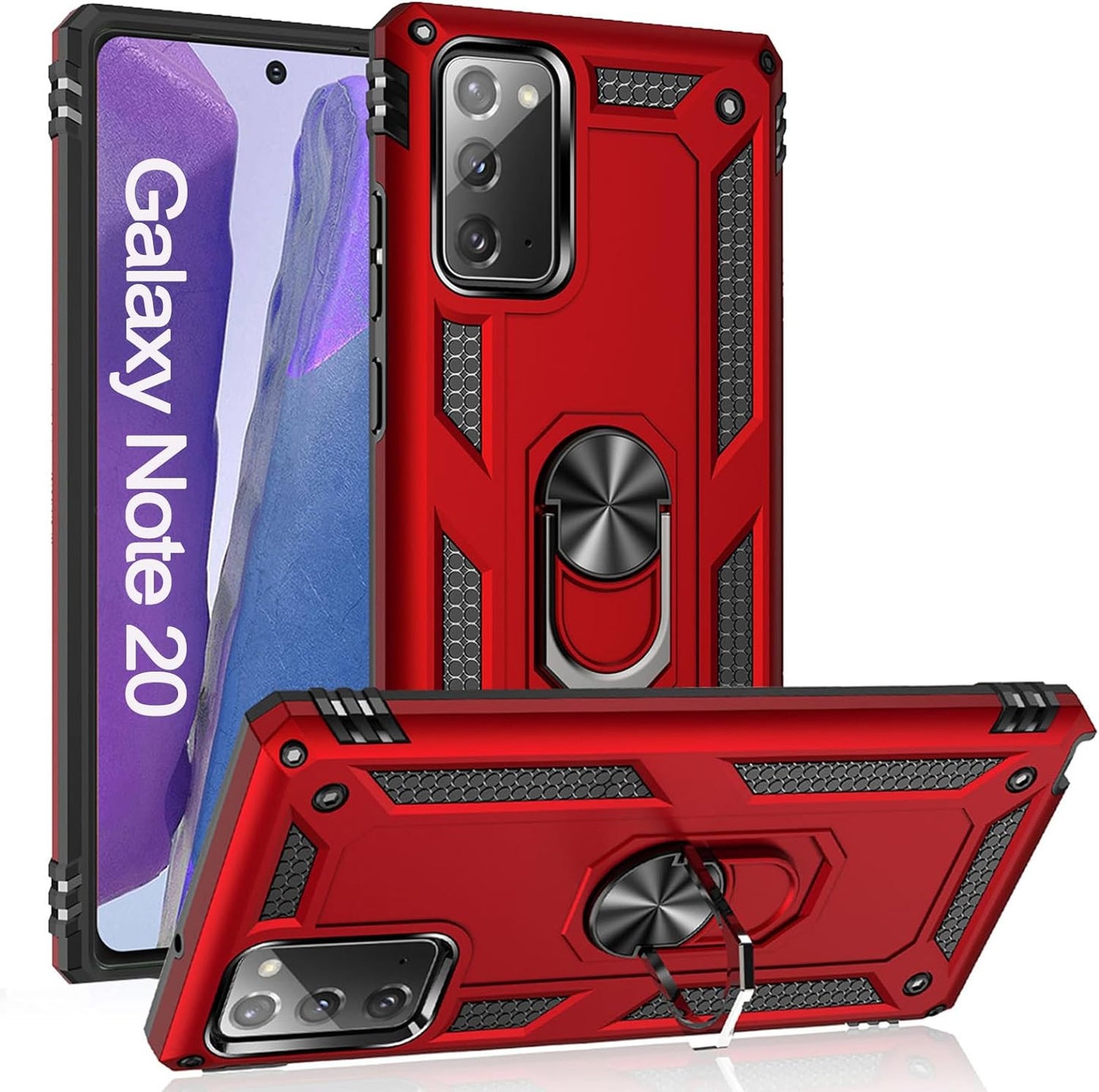 Note 20 Case for Samsung Note 20 Case,Galaxy Note 20 Case, [ Military Grade ] Protective 20 Note Case with Magnetic Car Mount Ring Holder Stand Cover for Samsung Galaxy Note 20/Note 20 5G - Blue  ADDIT Red Samsung Galaxy Note 20/Note 20 5G 