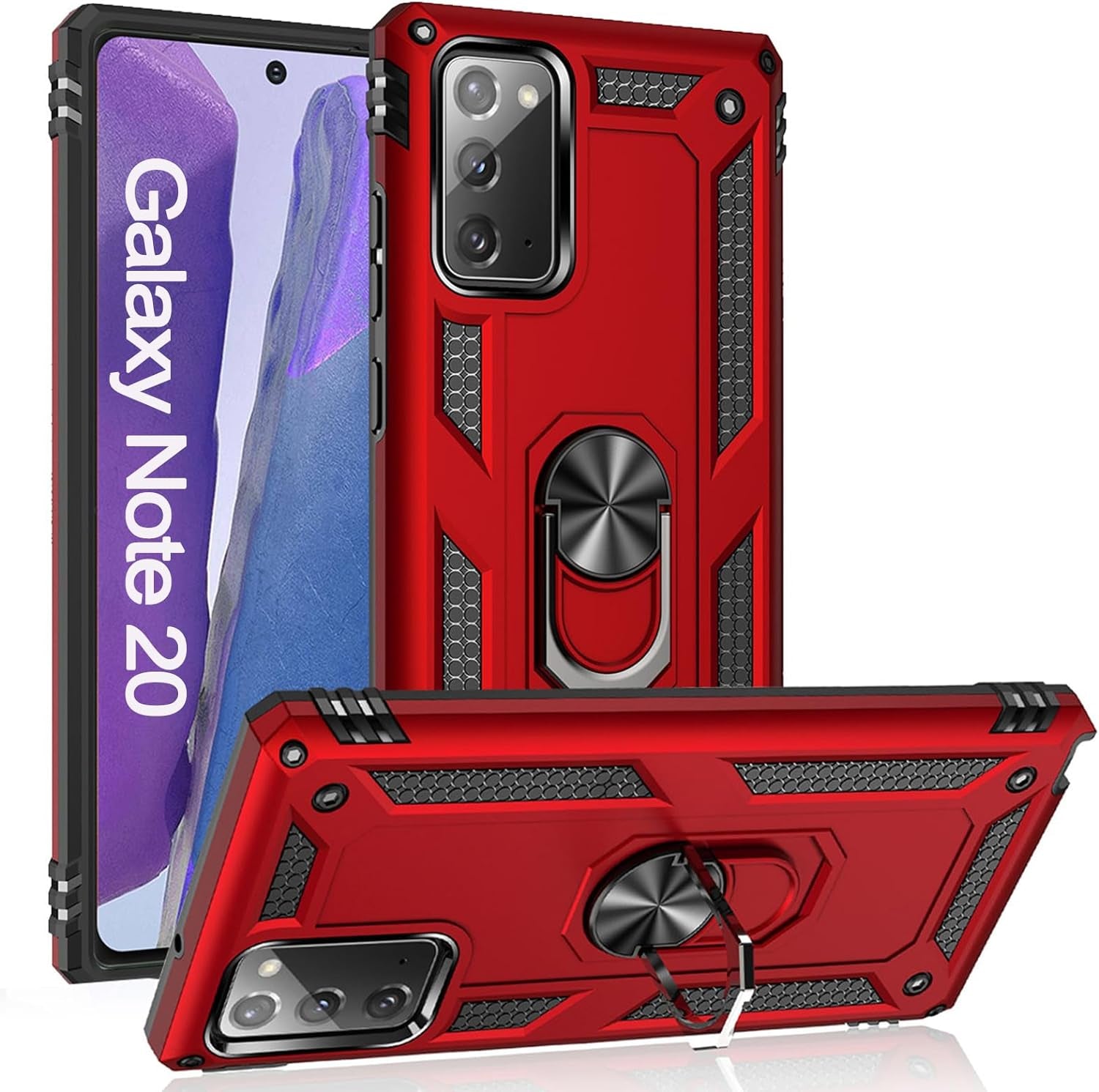 Note 20 Case for Samsung Note 20 Case,Galaxy Note 20 Case, [ Military Grade ] Protective 20 Note Case with Magnetic Car Mount Ring Holder Stand Cover for Samsung Galaxy Note 20/Note 20 5G - Blue  ADDIT Red Samsung Galaxy Note 20/Note 20 5G 