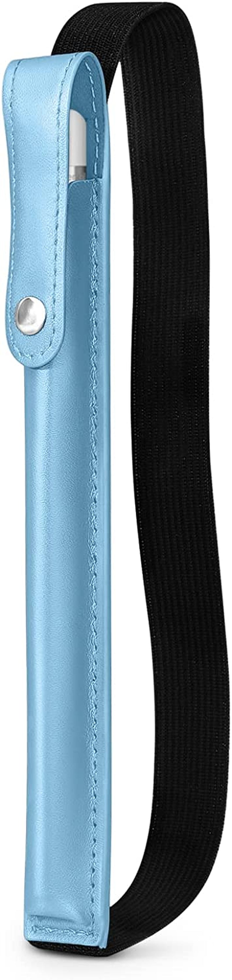 DTTO Pencil Case for Apple Pencil 1St/2Nd Generation, PU Leather Pencil Sleeve Pouch with Detachable Elastic Band for Ipad 9.7"/ 10.2"/ 10.5"/ 10.9"/ 11"/ 12.9" Case, Black  DTTO Light Blue  