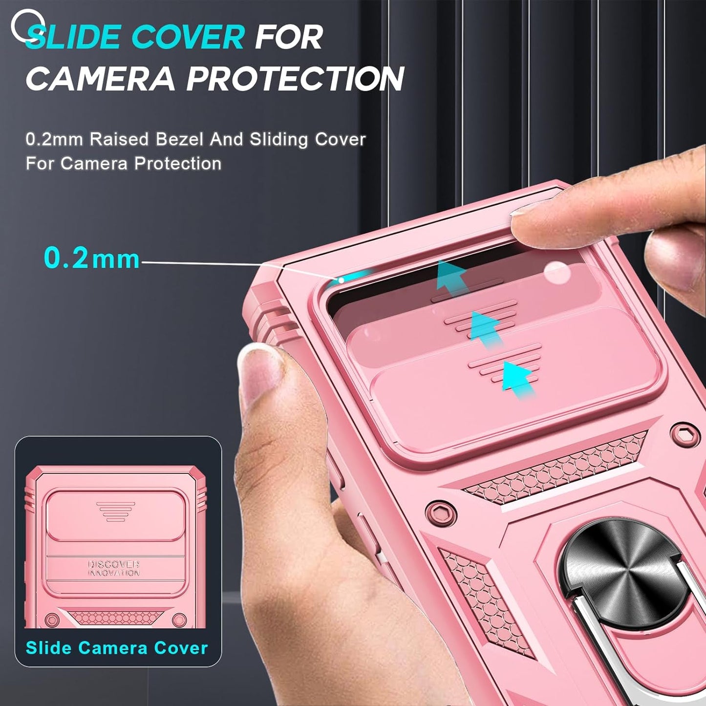 Leyi for Google Pixel 6 Case: Case for Pixel 6 with Slide Camera Cover + [2 Packs] Tempered Glass Screen Protector, 360 Full Body Military-Grade Phone Case with Kickstand for Google Pixel 6, Pink  LeYi   