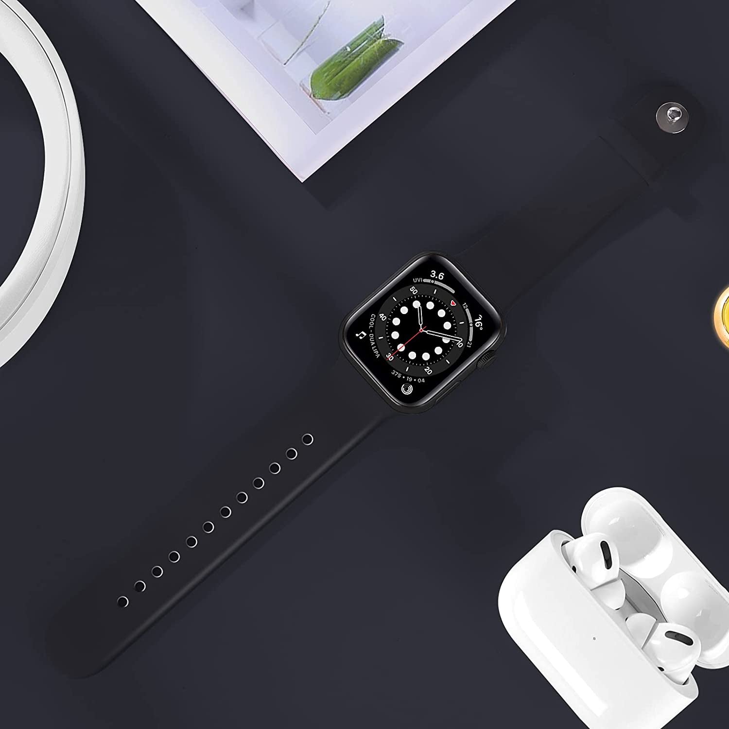 OUHENG 2 Pack Sport Band Compatible with Apple Watch Band 49Mm 45Mm 44Mm 42Mm, Soft Silicone Band Strap for Iwatch Ultra Series 8/7/6/5/4/3/2/1/SE2/SE (Black/Dark Gray, 49Mm 45Mm 44Mm 42Mm)  OUHENG   