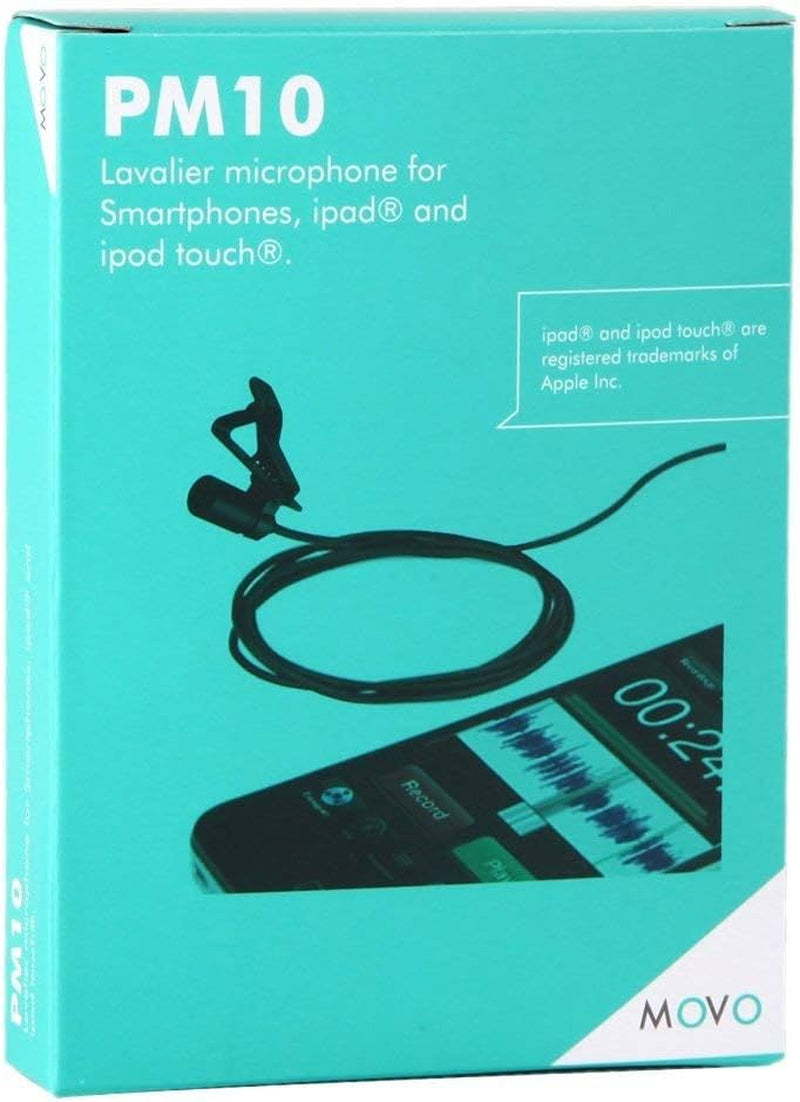 Movo PM10 Lavalier Microphone and Lapel Microphone for Iphone, Ipad, Android, and Other Smartphones - Easy Clip on Microphone Perfect for Recording a Podcast, Vlog, Interview, Youtube  Movo   