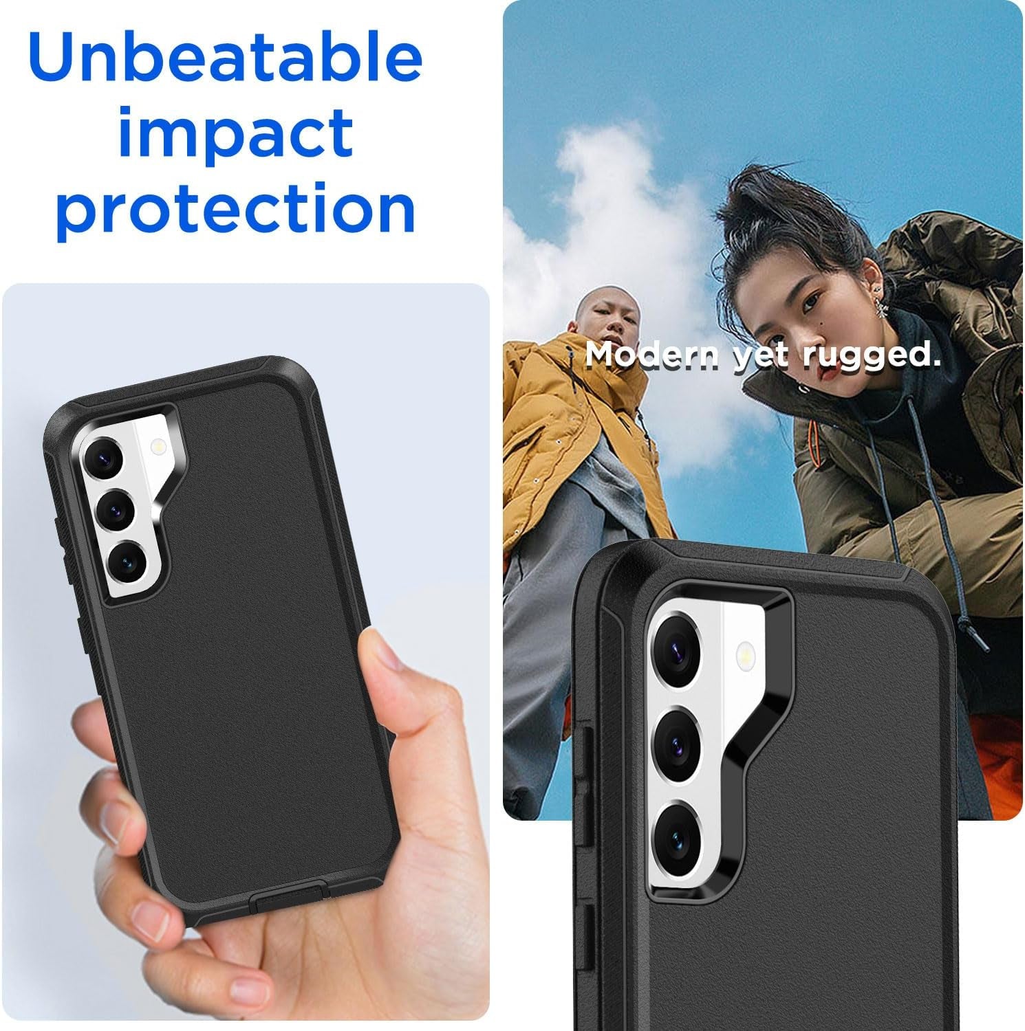 Aicase for Samsung Galaxy S22 Case with Screen Protector,Heavy Duty Drop Protection Full Body Rugged Shockproof/Dust Proof Military Protective Tough Durable Phone Cover for Samsung S22 6.1“_5  AICase   