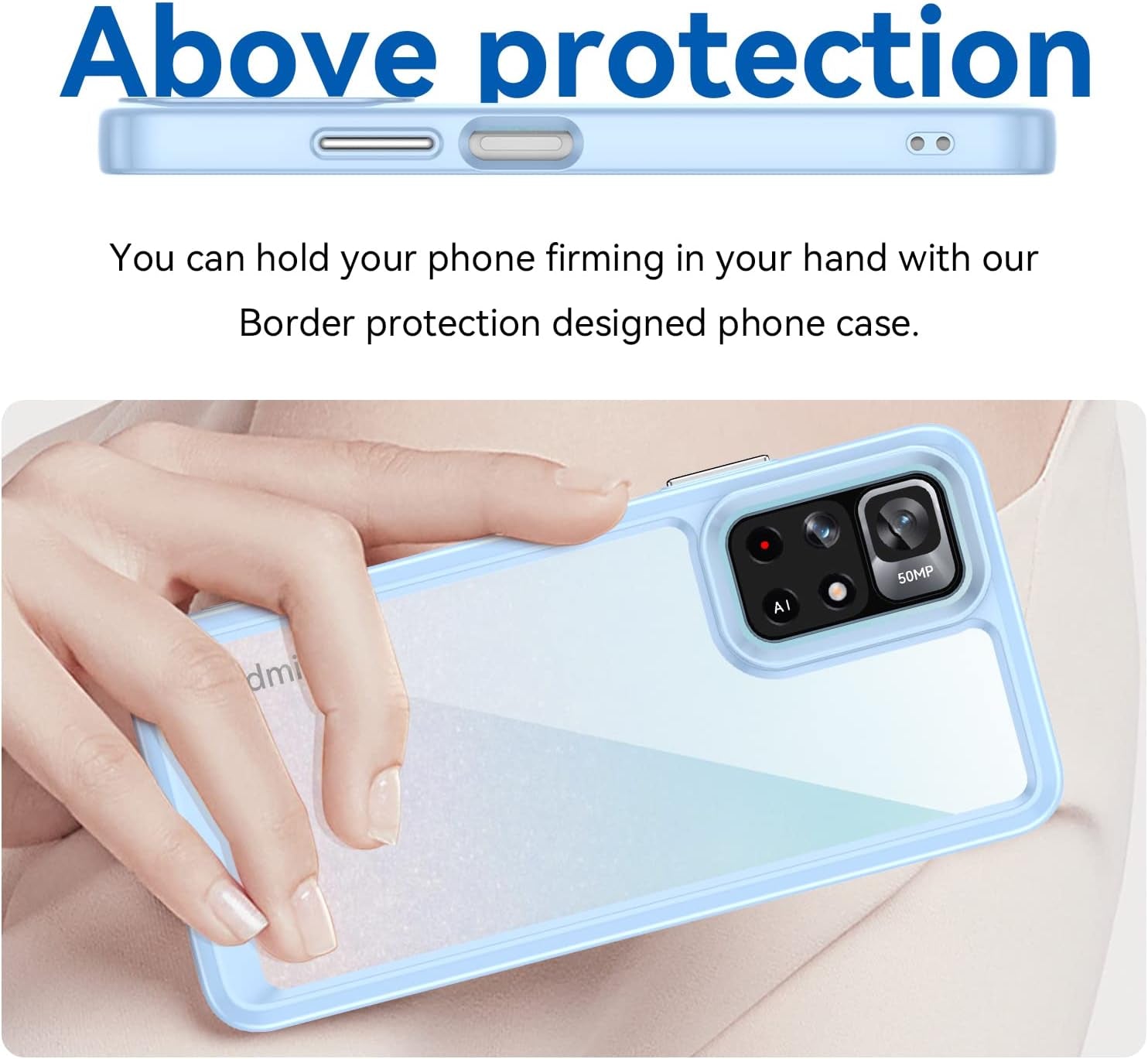 DFTCVBN Phone Case for Poco M4 Pro 5G/Redmi Note 11T 5G/Redmi Note 11S 5G Case with Screen Protector, Soft Bumper with Clear Crystal PC Hard Back Shockproof Cover Cases for Xiaomi Poco M4 Pro 5G Blue  DFTCVBN   