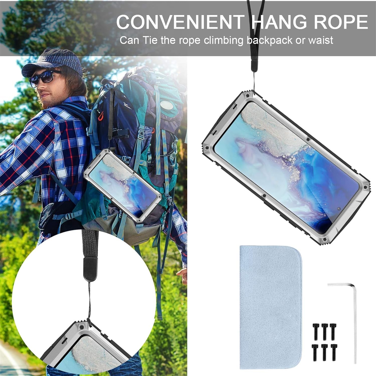 Samsung Galaxy S21 Ultra Case, Aluminum Metal Gorilla Glass Shockproof Military Heavy Duty Sturdy Protector Cover Hard Case for Samsung Galaxy S21 Ultra 5G (Silver)  MIYI   