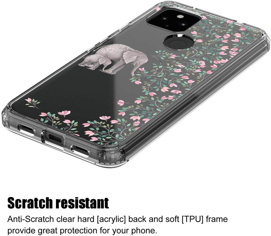 SYONER Clear Phone Case Cover for Google Pixel 4A 5G (6.2", 2020) [Not for Pixel 4A 4G Version] [Elephant]  SYONER   
